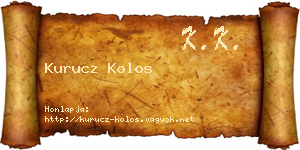 Kurucz Kolos névjegykártya