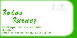 kolos kurucz business card